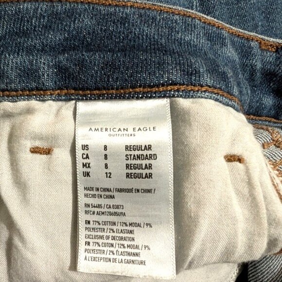 American Eagle Outfitters Blue Distressed Jeans Size 8 - Picture 7 of 7